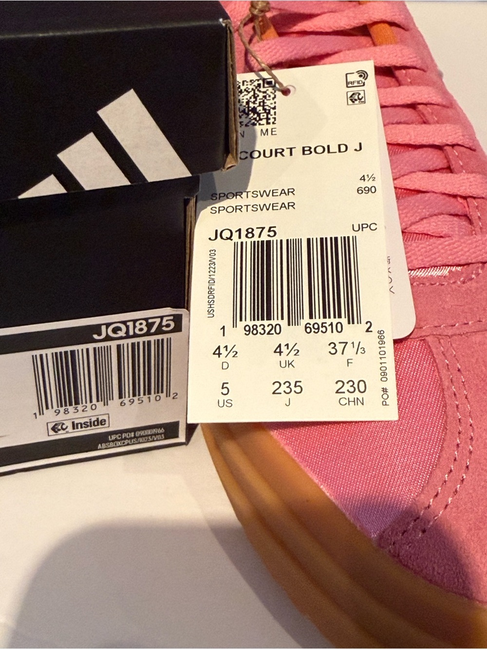 adidas Kids Pink and Orange Platform Sneakers 6.5W/5Y - Picture 9 of 10